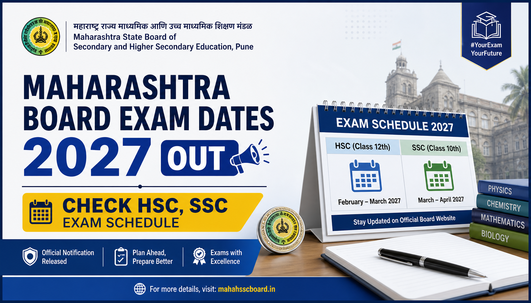 Maharashtra Board Exam Dates 2027 Out: Check HSC, SSC Exam Schedule