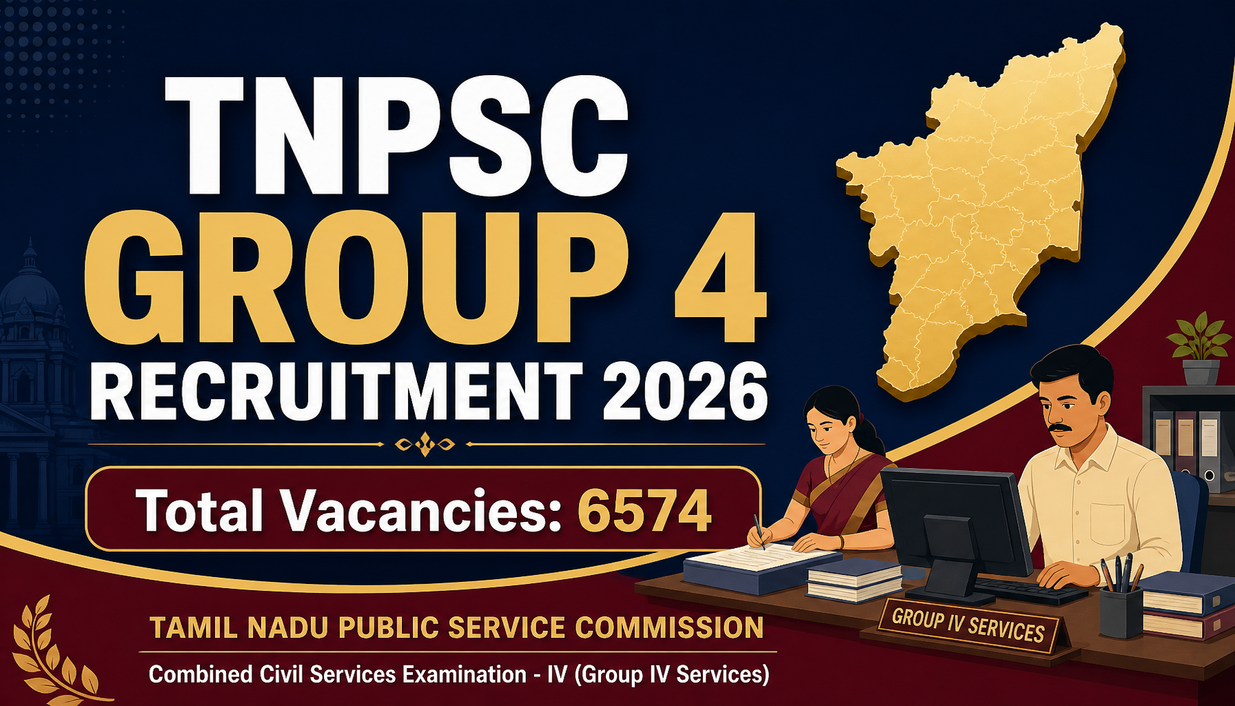 TNPSC Group 4 Recruitment 2026: Apply Online for 6574 Posts