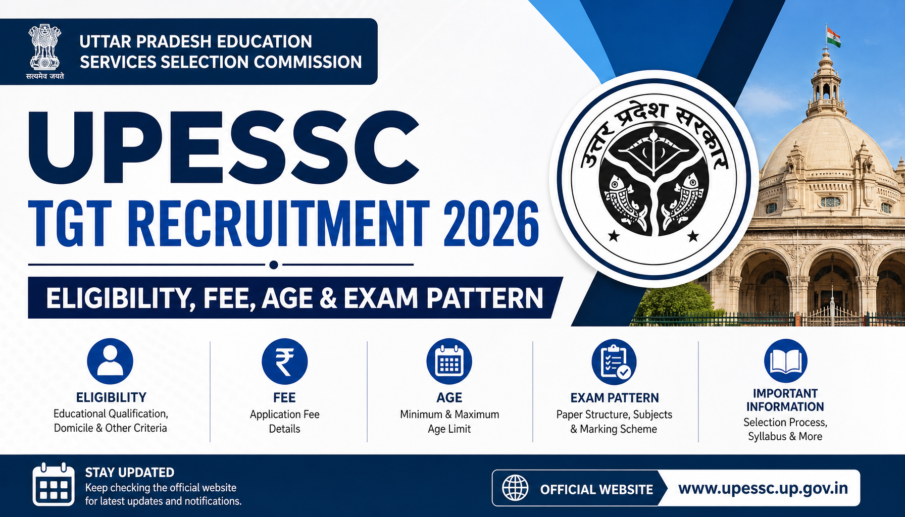 UPESSC TGT Recruitment 2026: Eligibility, Fee, Age & Exam Pattern